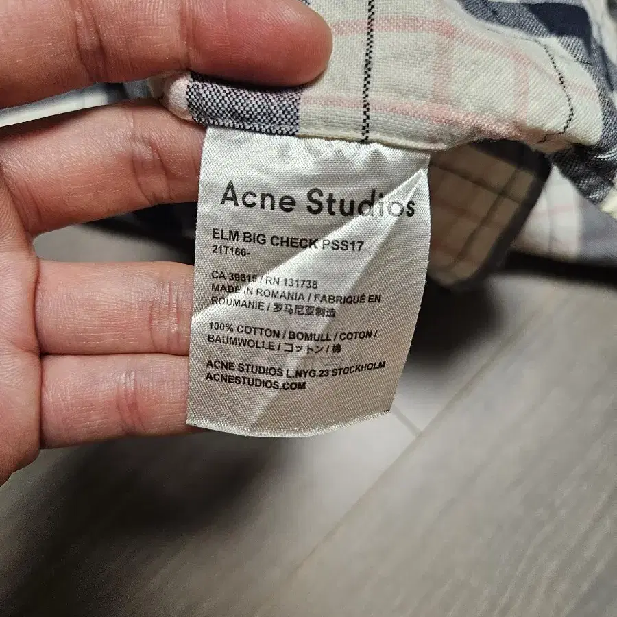 acne studios elm 빅체크 하프셔츠 48사이즈