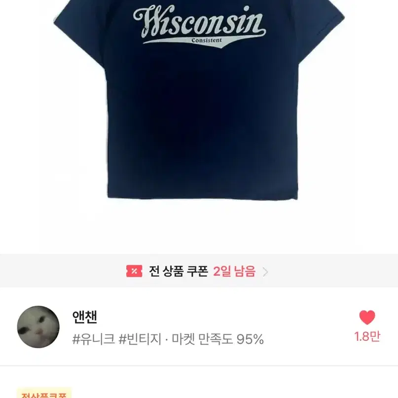 wisconsin 반팔티