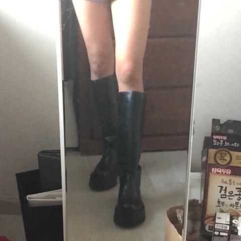 ZARA chunky platform knee high boots 38