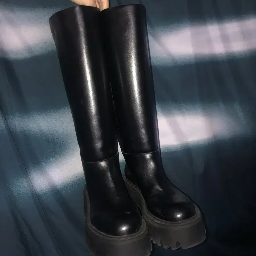 ZARA chunky platform knee high boots 38