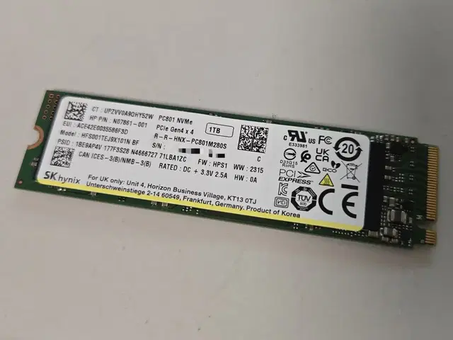 SK 하이닉스 PC801 1TB P41 OEM, PM9A1 동급성능