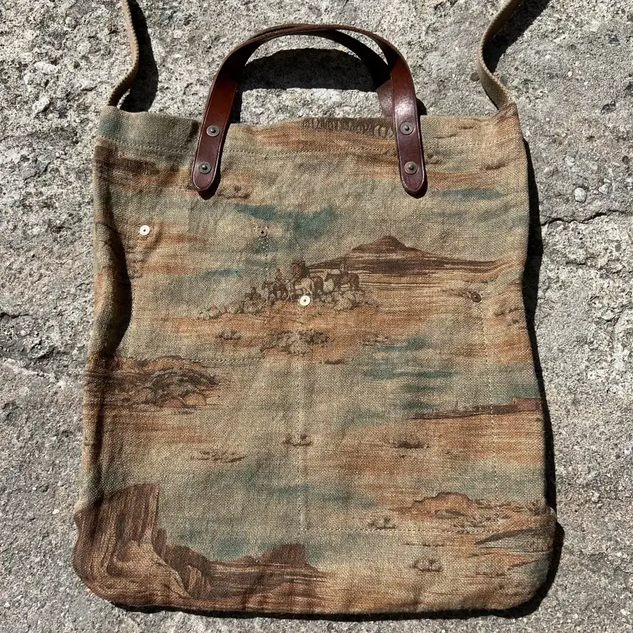 RRL PRINT CANVAS TOTE CROSS BAG 더블알엘토트백