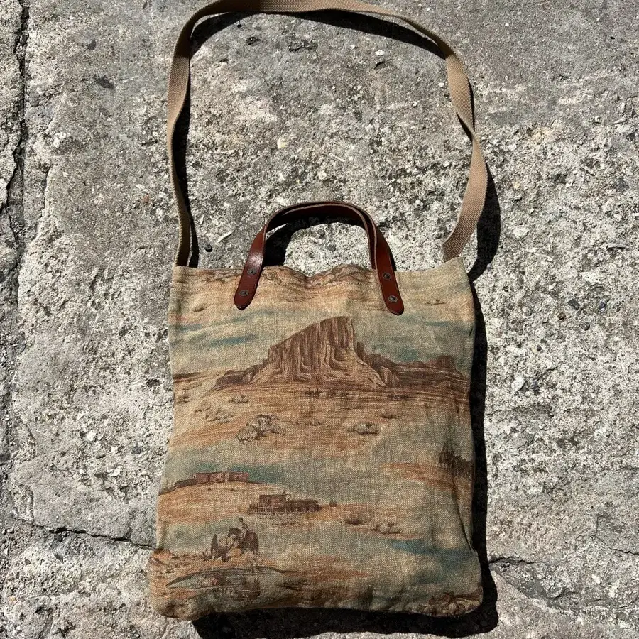 RRL PRINT CANVAS TOTE CROSS BAG 더블알엘토트백