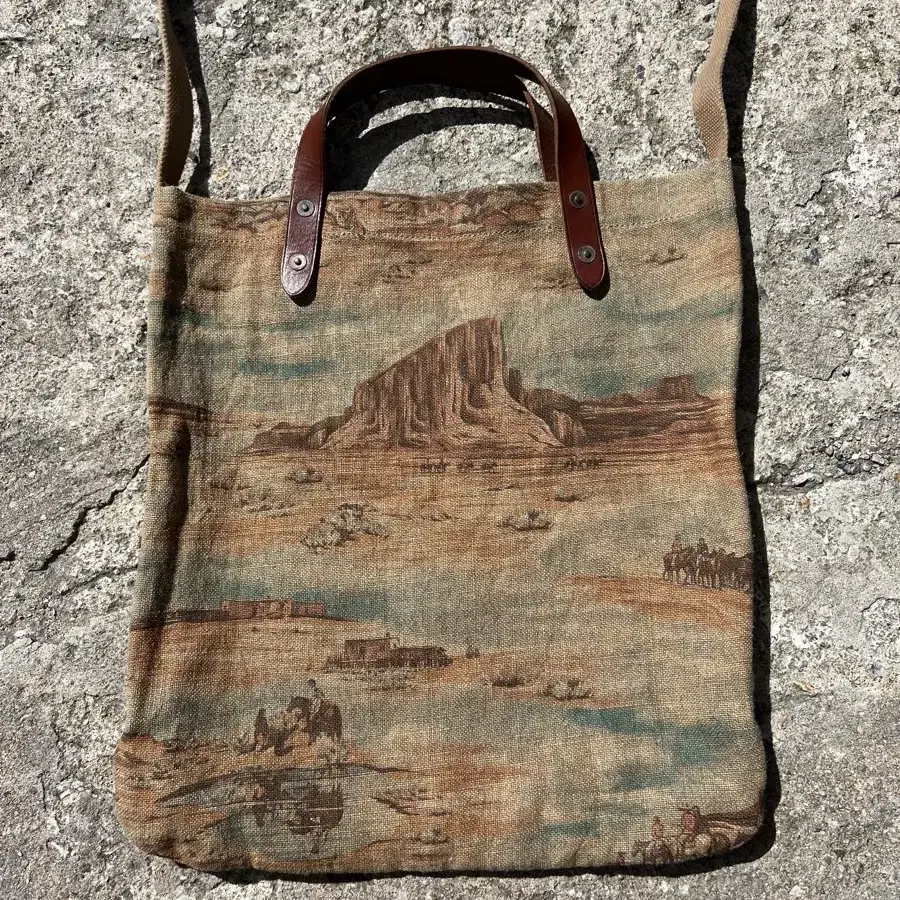 RRL PRINT CANVAS TOTE CROSS BAG 더블알엘토트백