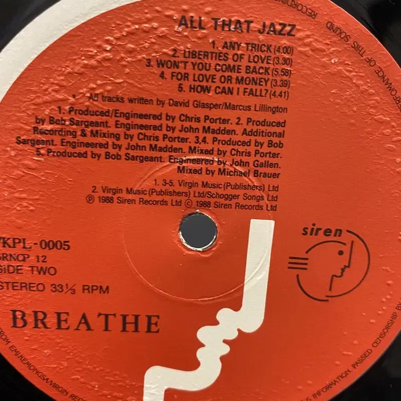 BREATHE ALL THAT JAZZ LP / AA5436