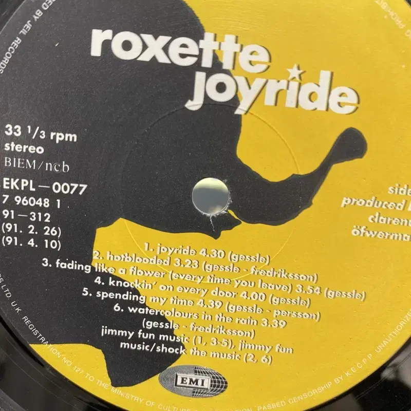 ROXETTE JOYRIDE LP / AA5481