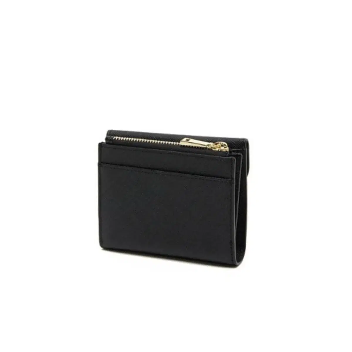 Daks flower top zipper half wallet