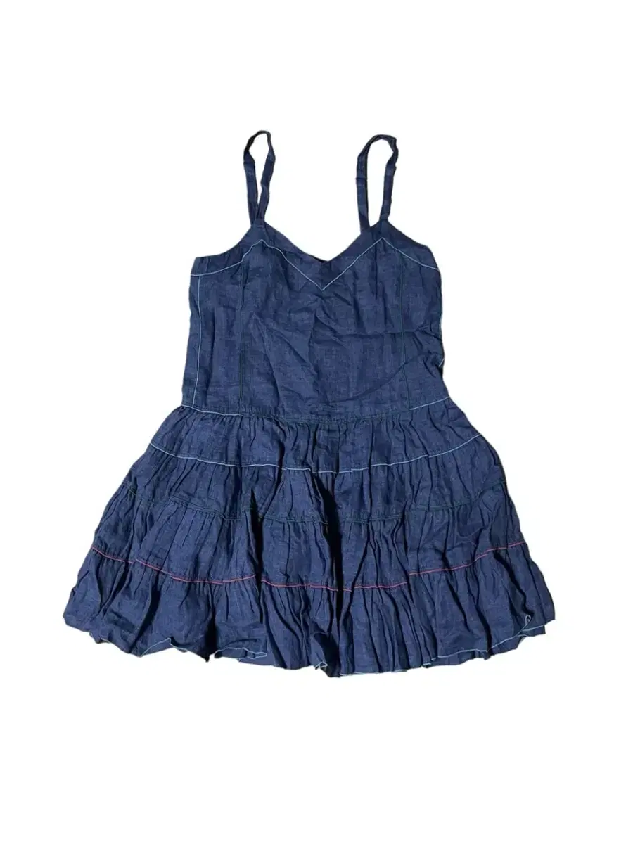 Lucky chouette linen frill one-piece