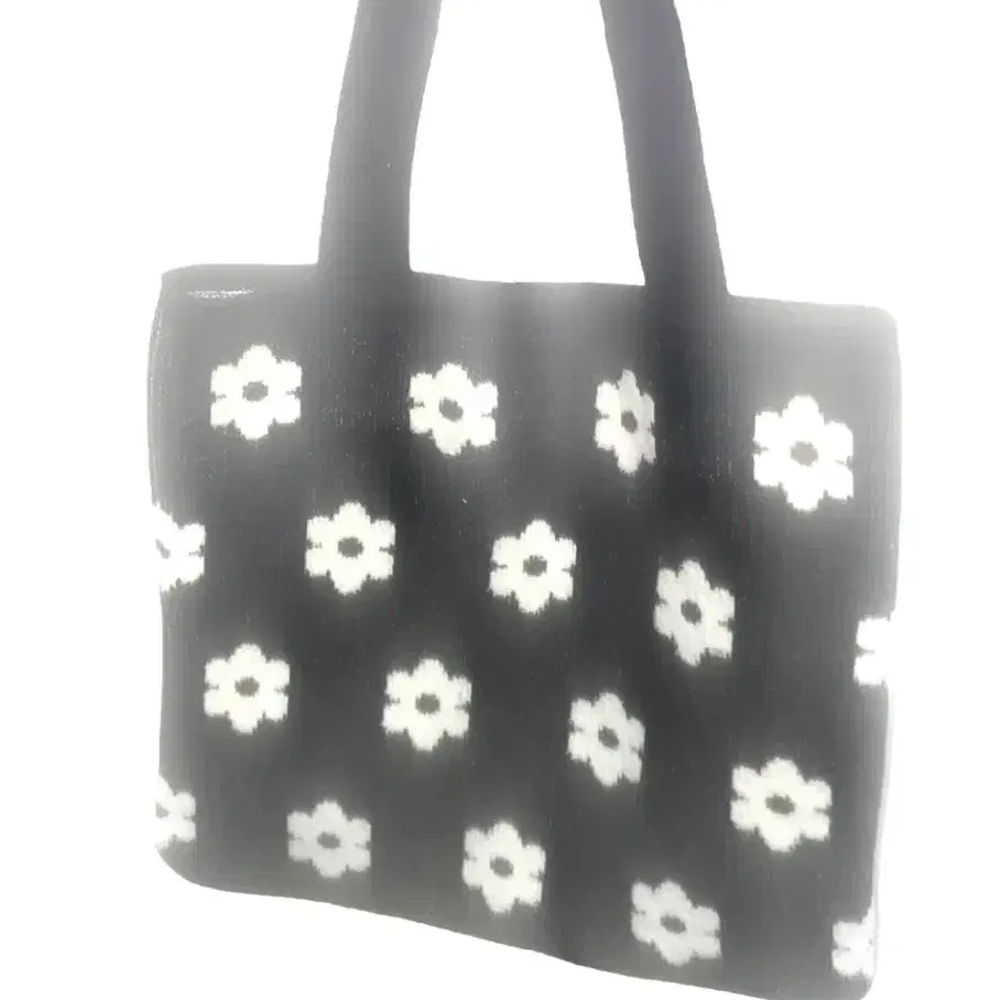 8seconds Black Daisy Knit Shoulder Bag