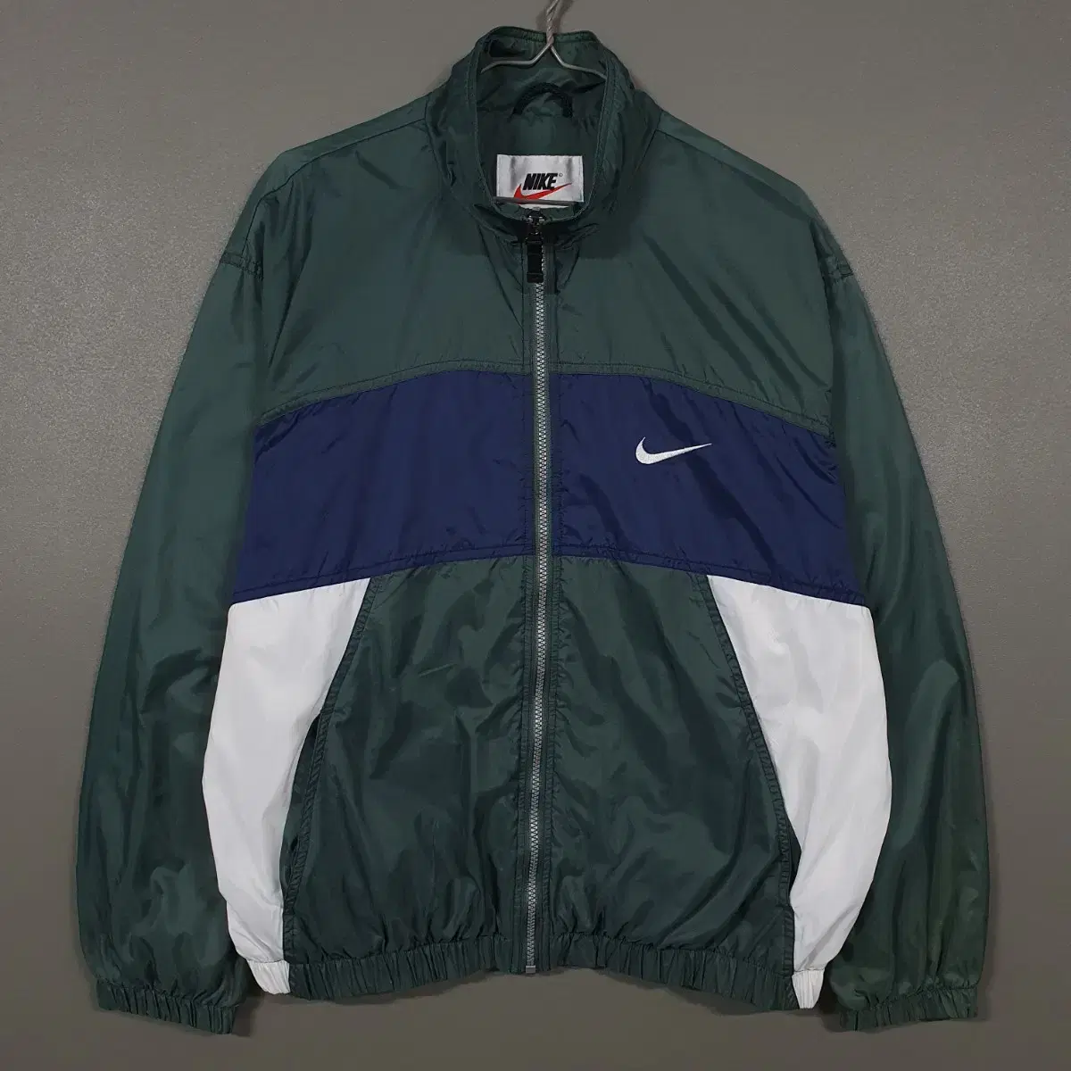 L (100) Nike 90s Swoosh Big Logo Rare Windbreaker Zip Jacket Gough