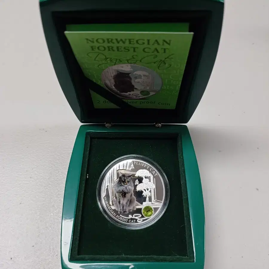 2014년 피지 노르웨이숲 고양이 GEMSTONE 1oz 프루프 은화