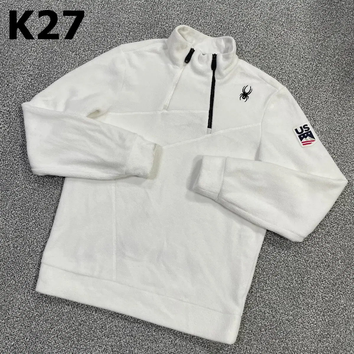 [M] 스파이더 남성 화이트 US 스키팀 반폴라 후리스 K27