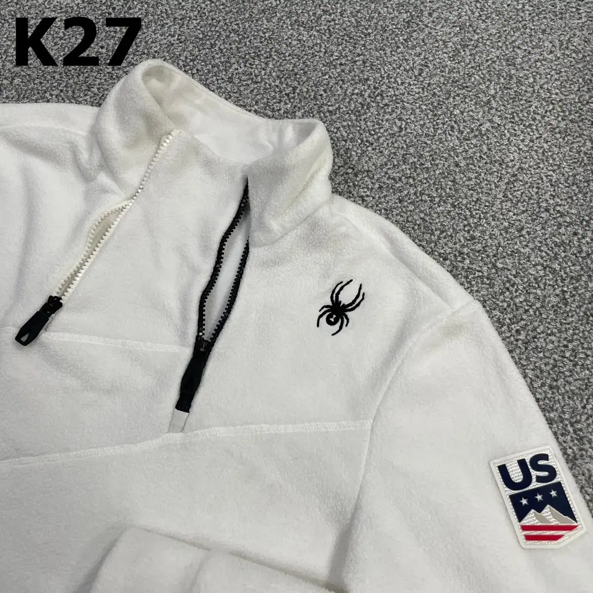 [M] 스파이더 남성 화이트 US 스키팀 반폴라 후리스 K27