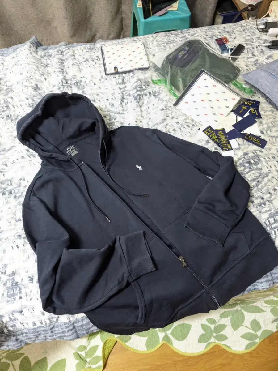 Polo Double Knit Full Zip Hoodie NavyM