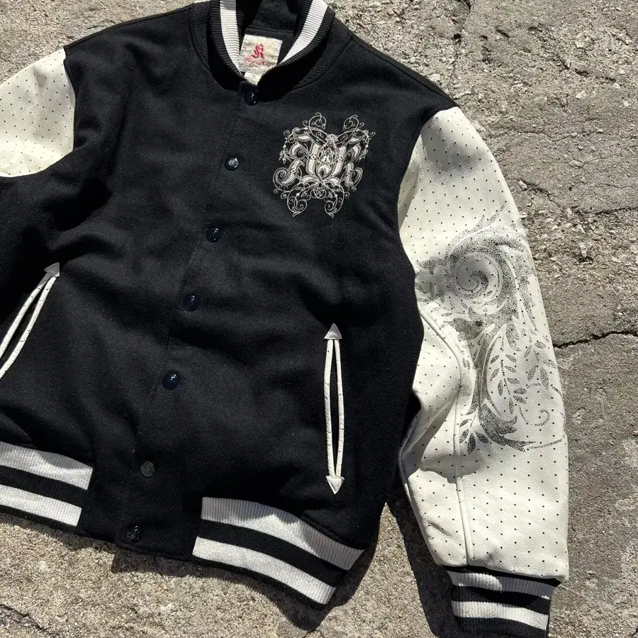 KANJI WOOL LEATHER VARSITY 빅사이즈 바시티자켓