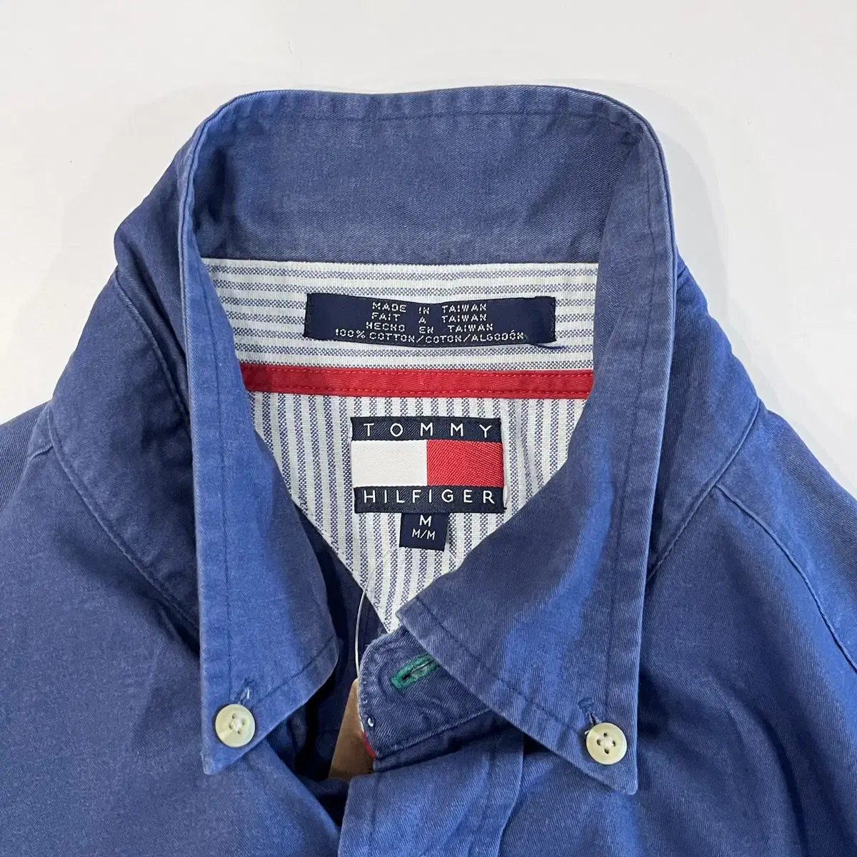 90s Tommy Hilfiger 타미힐피거 월계수 자수 로고 셔츠