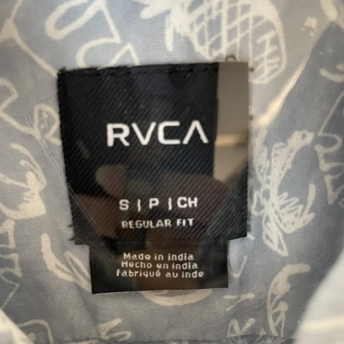 RVCA 라이트블루 원포켓 하와이안 반팔 셔츠