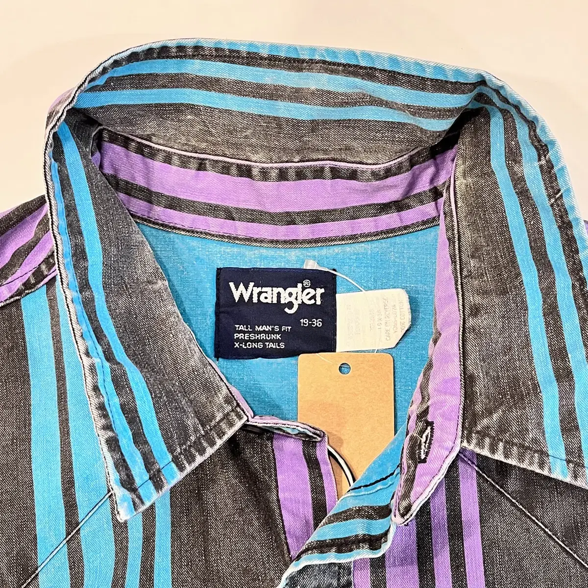 90s Wrangler 랭글러 스트라이프 웨스턴 셔츠