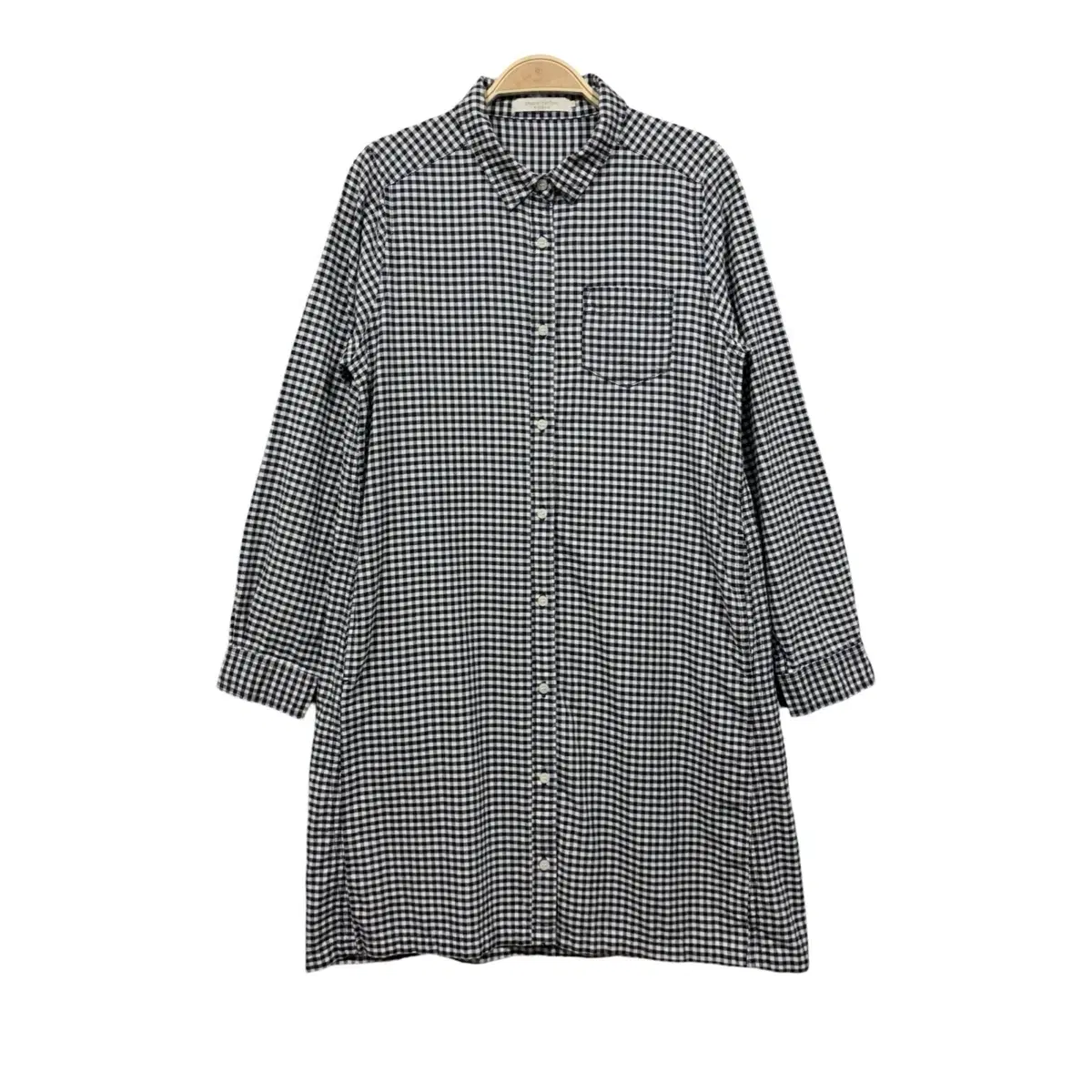 japanese vintage cotton navy plaid pocket shirt one piece