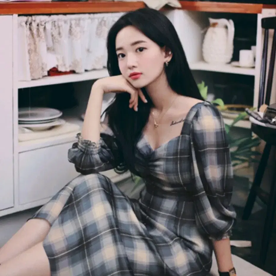 밀크코코아 Amelie dress. 줄리엣체크원피스(아멜리에 드레스라인)