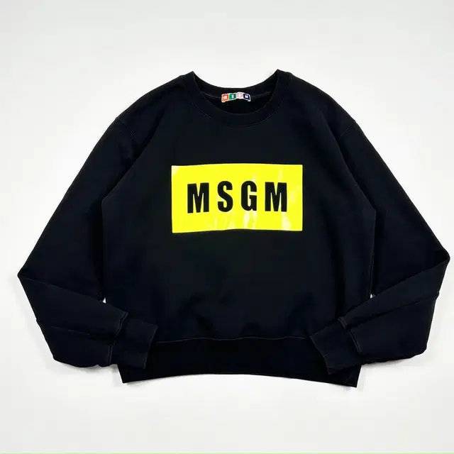 (여성M) MSGM 박스로고 여성 미니멀 맨투맨 블랙