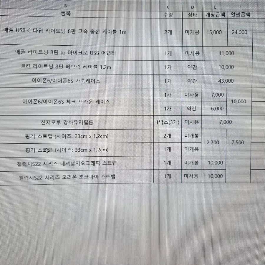 아이폰6 아이폰6S 가죽 레더 케이스 애플 액세서리 모음 다양 풀구성 등