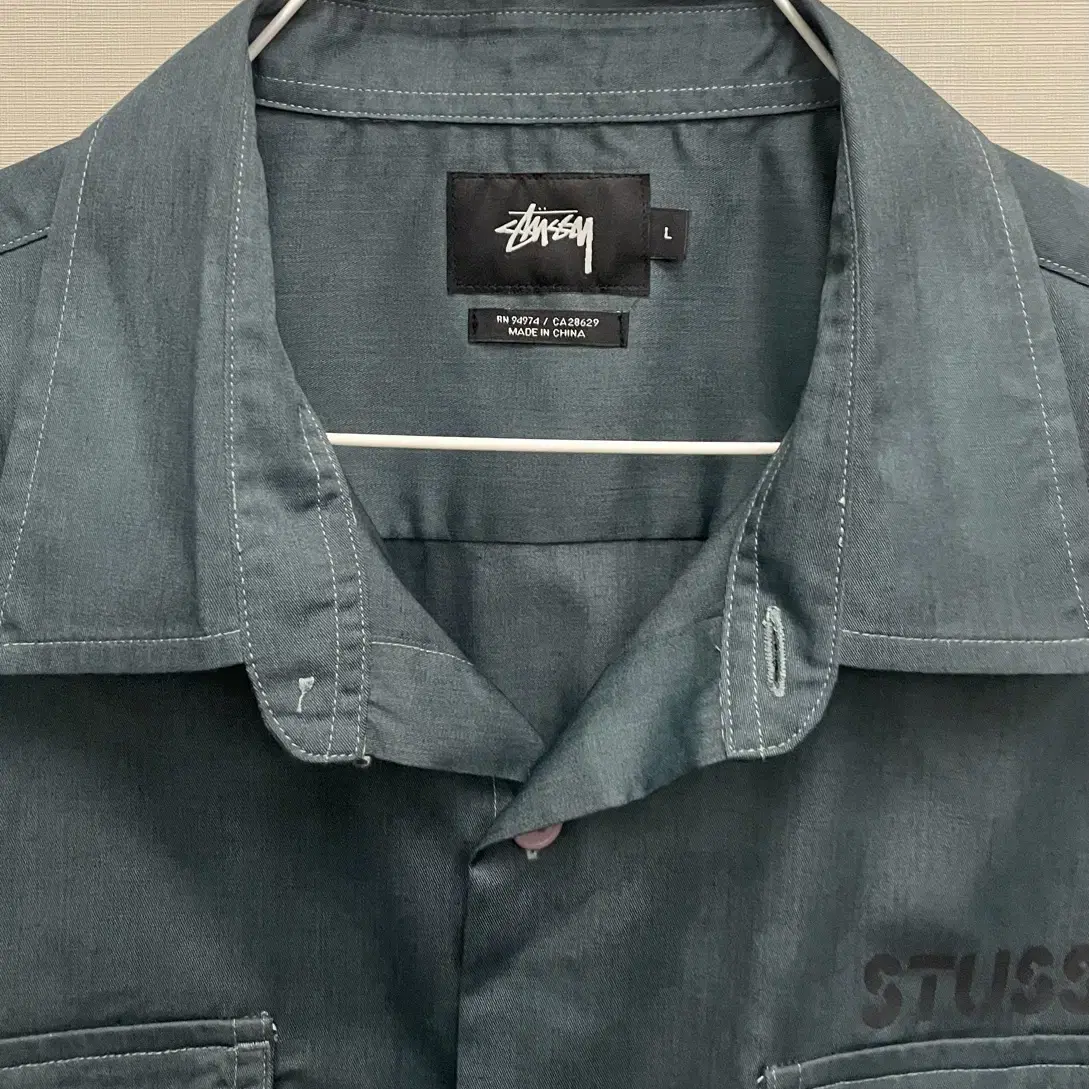 (L)Stussy 스투시 썬페이딩 타이다이 코튼 반팔 워크셔츠