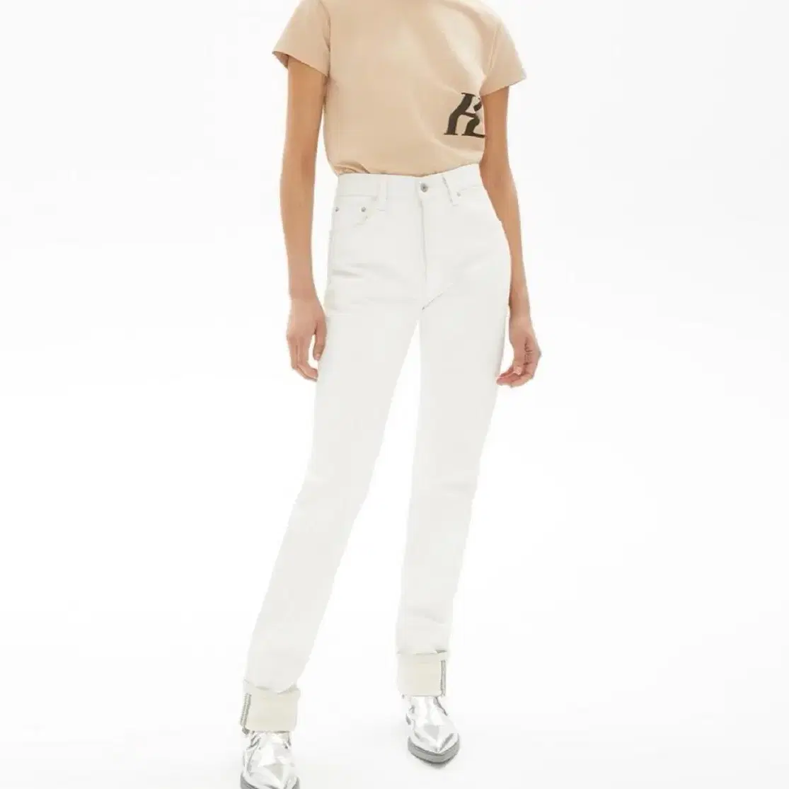 Helmut Lang 헬무트랭  White Straight Jeans