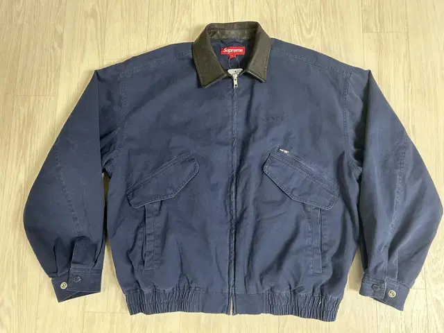 Supreme Leather Collar Utility Jacket