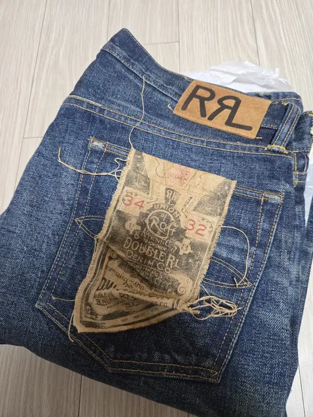 (34X32) RRL 로우 스트레이트 셀비지 데님