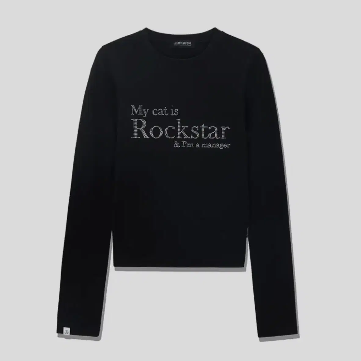 Joegush my cat rockstar crop top (black)