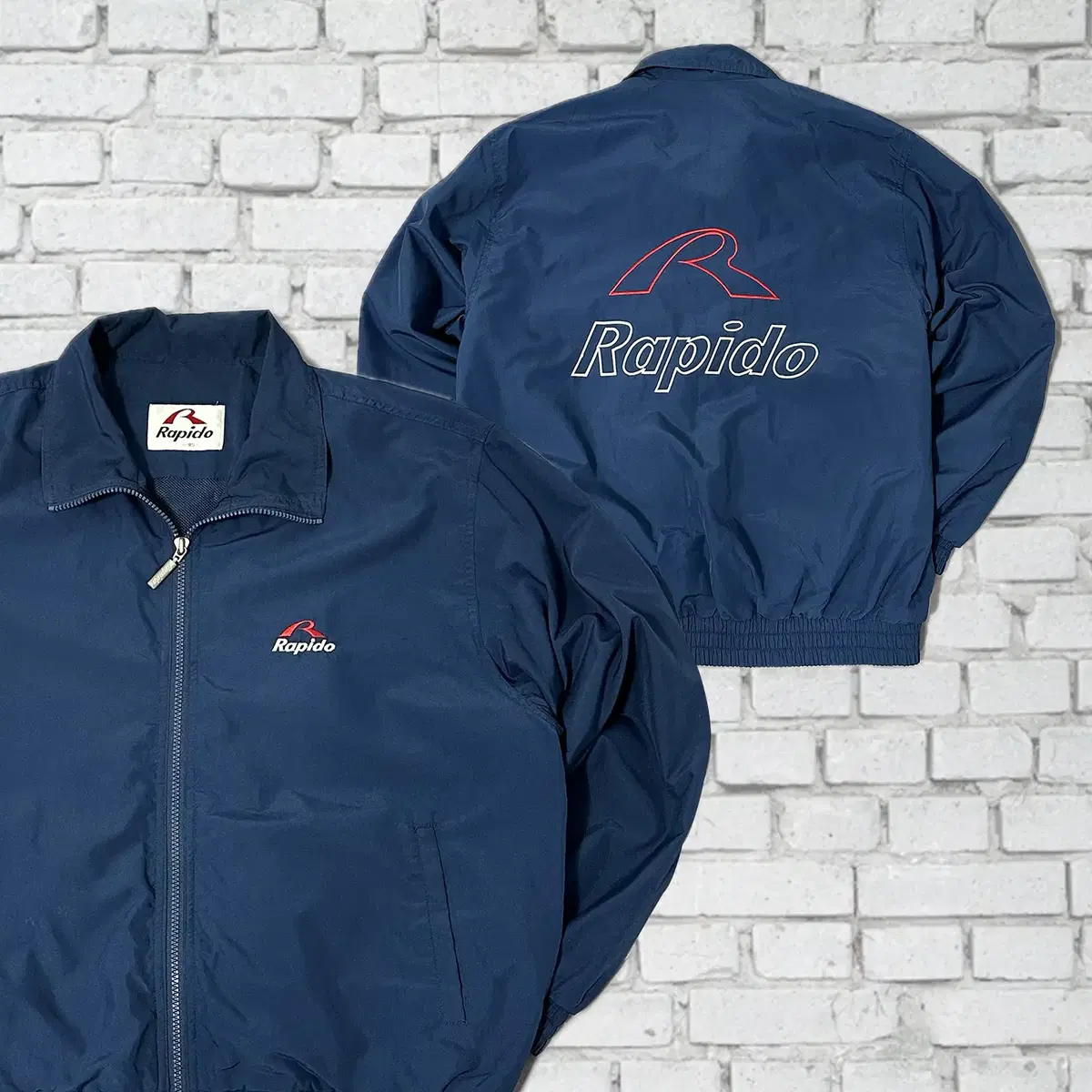 (1286) Rapido 90s Old School Navy Windbreaker 95