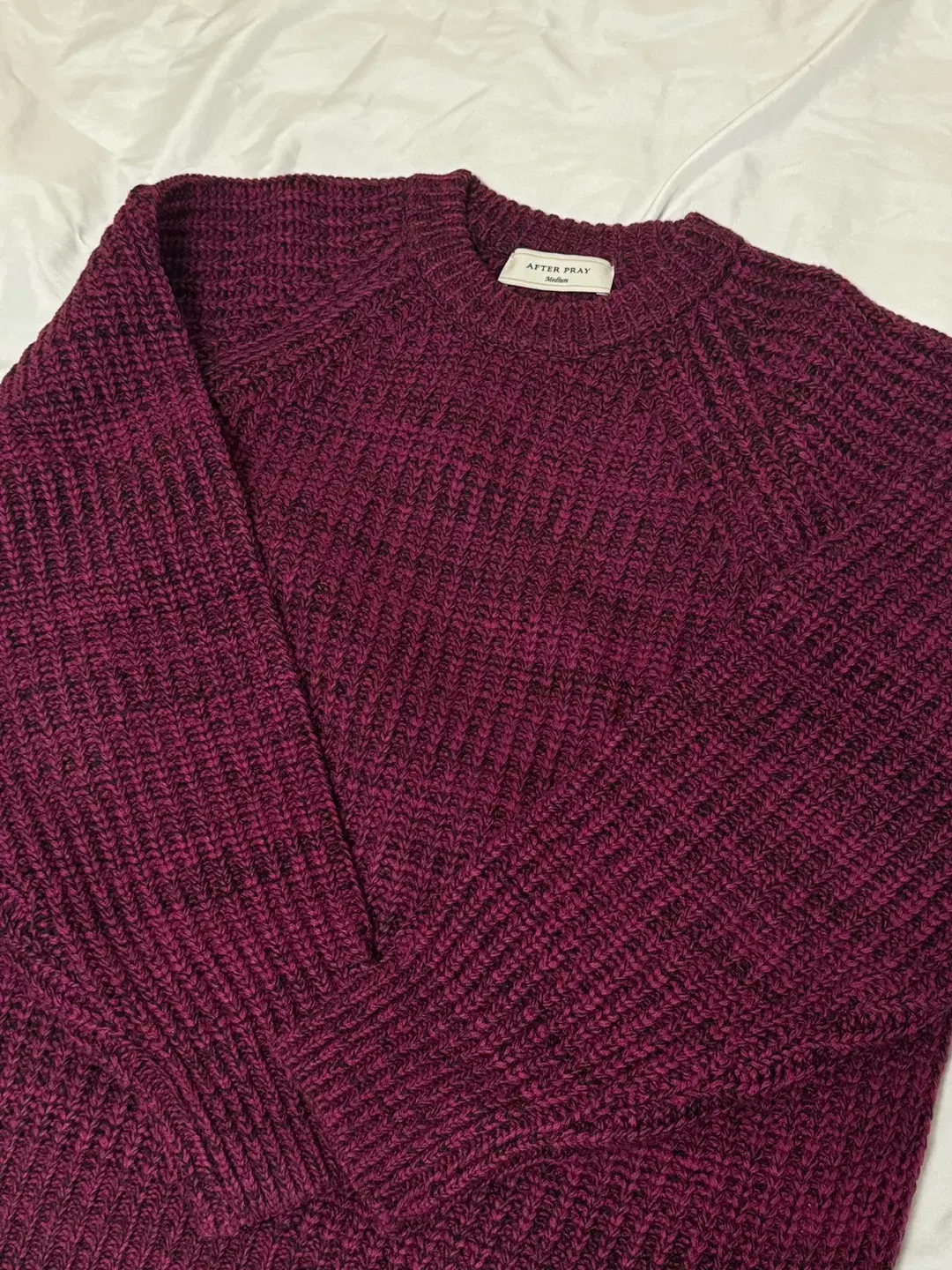 Afterpray Intarsia Knit Magenta M Sells