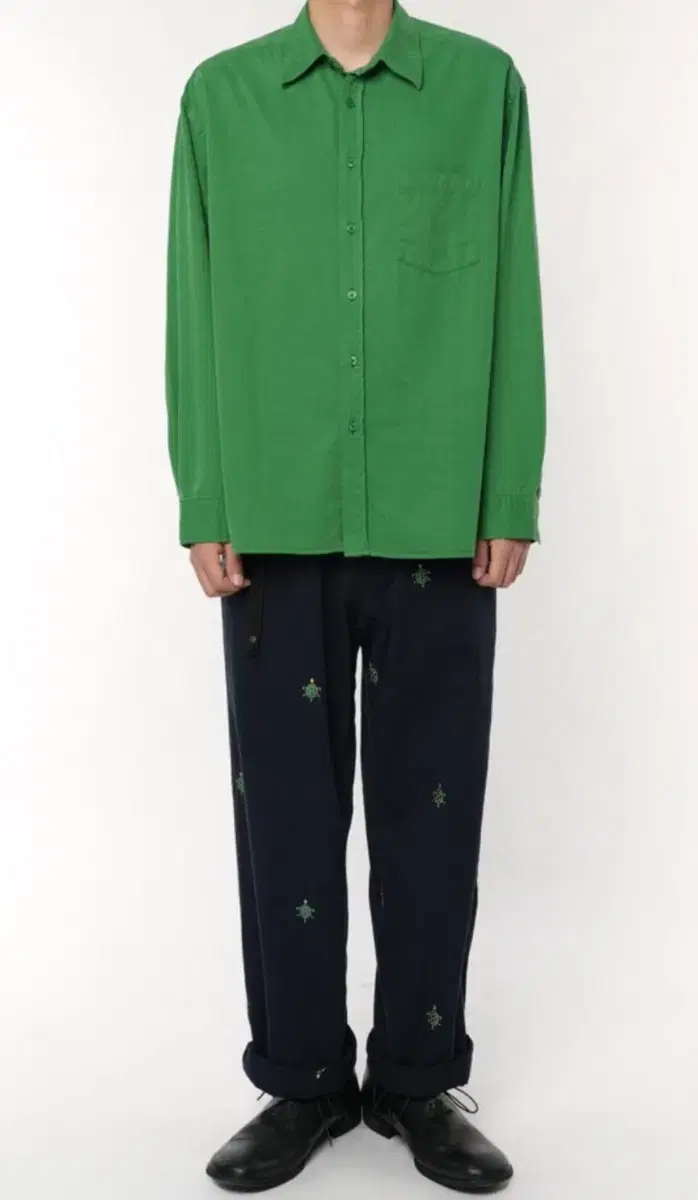 Earth's A Go Cotton Drill Poika Shirt Green 2