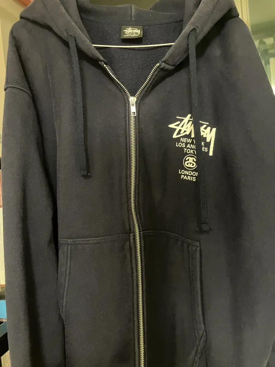 Stussy worldtour Hoodie Zip Up L Navy