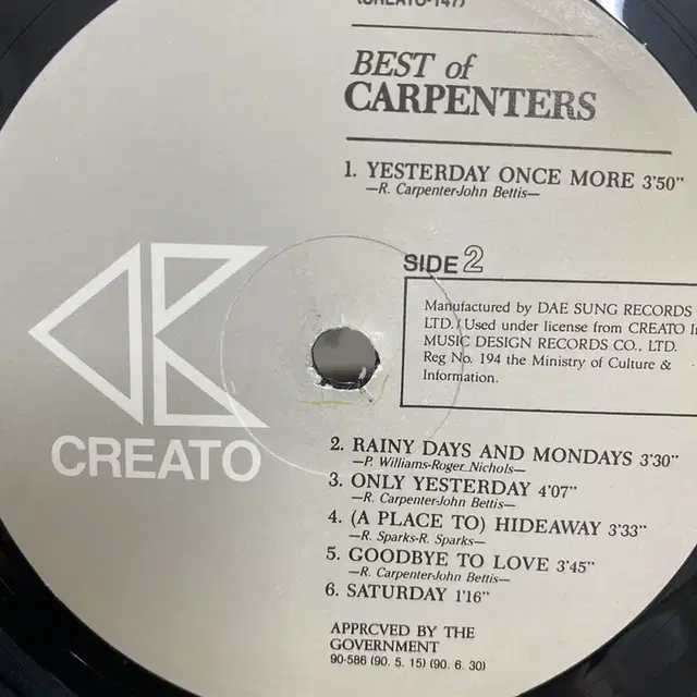 BEST OF CARPENTERS LP / AA5522