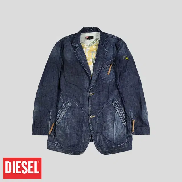 DIESEL 디젤 진청워싱 체스트포켓 데님 싱글 투버튼 블레이저 자켓