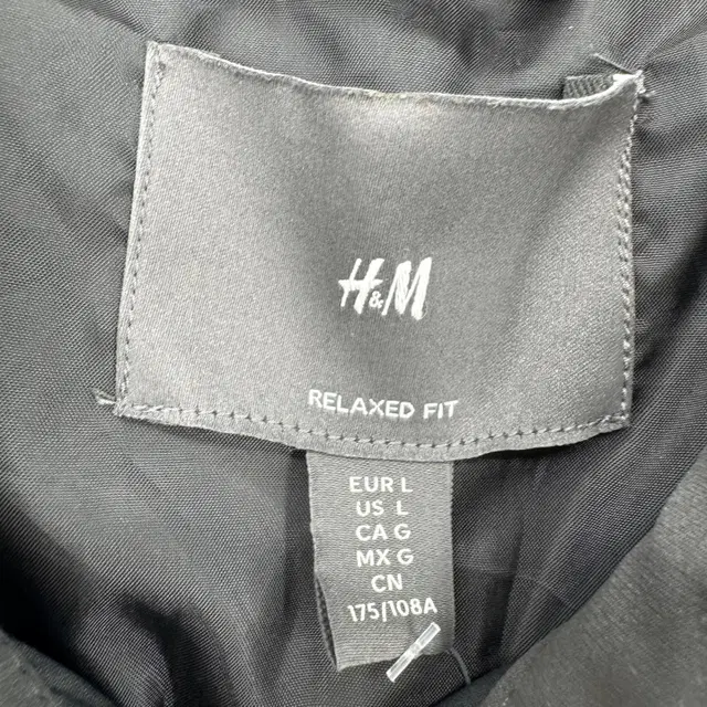 H&M 점퍼 바람막이 하프코트 (L size / BLACK)