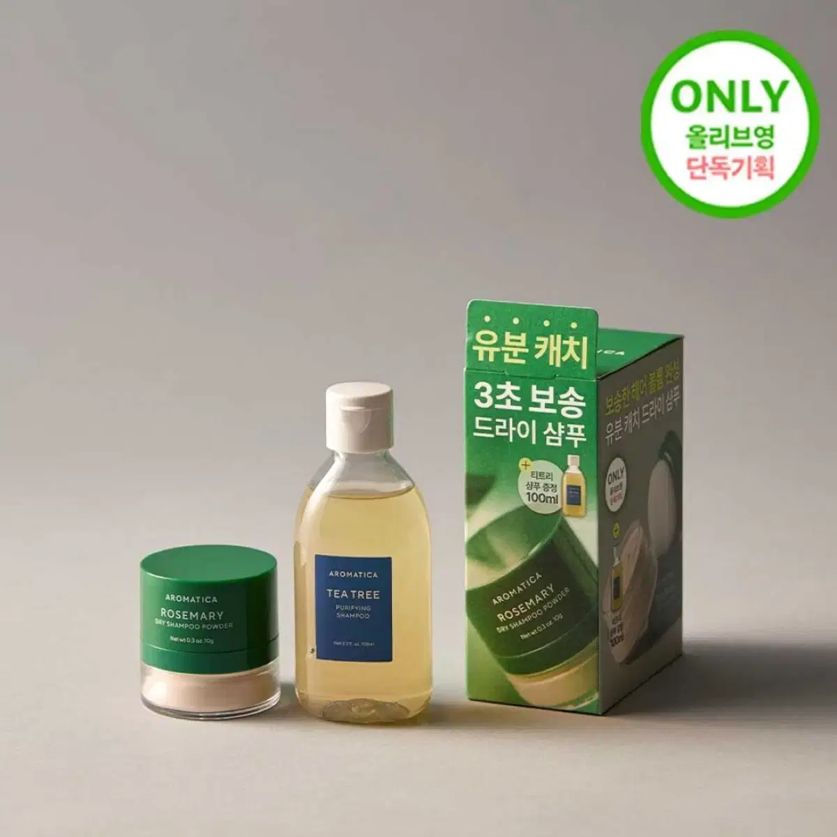 아로마티카 티트리샴푸 100ml 로즈마리 드라이 샴푸 파우더 10g