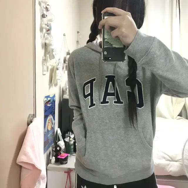 GAP 그레이 데일리 후드티