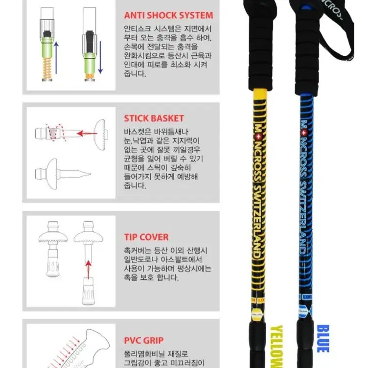 몽크로스 베른 3단 등산스틱