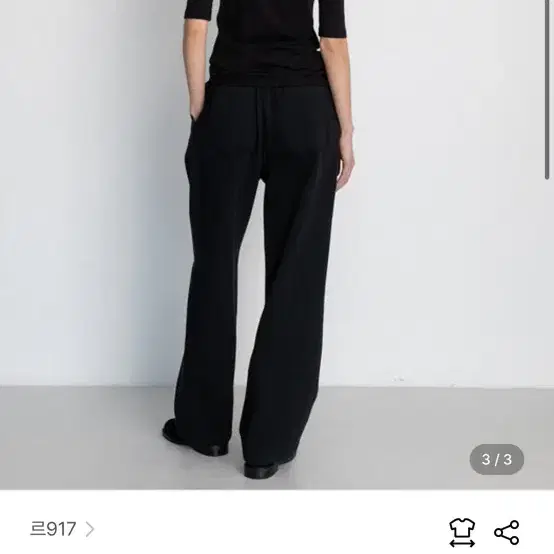 le917 BACK BUCKLE WIDE PANTS [BLACK]