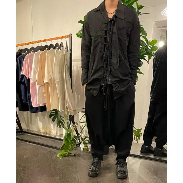 베드 j.w 포드 18aw 타이 레이어드 프린지 셔츠