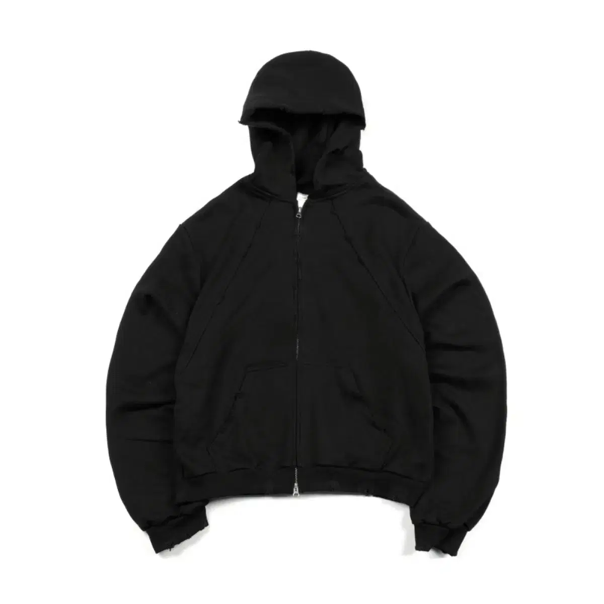 [구매글] 이그노어 Destroyed Crop Hoodie Zip