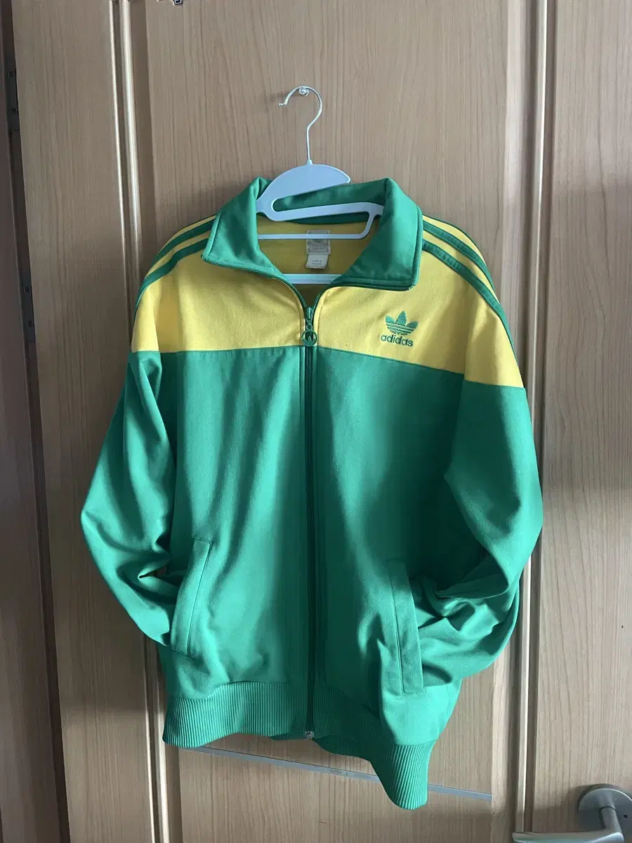 adidas jersey zip up yellow green color scheme bird