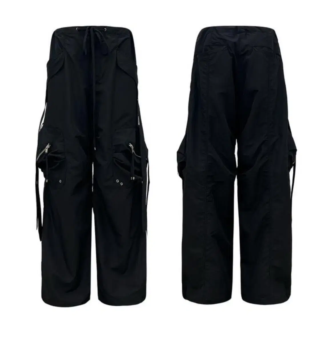 나체 nache CONVEX TIE CARGO PANTS 블랙 0사이즈