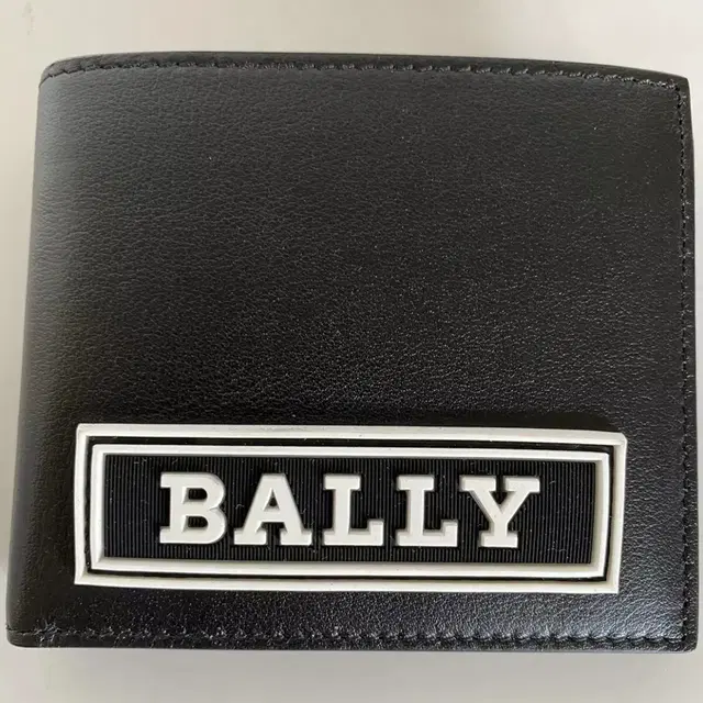 BALLY 남성용 Bifold Bollen 정품 가죽 블랙 지갑