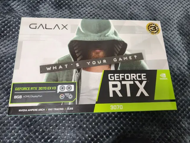 갤럭시 GALAX 지포스 RTX 3070 EX BLACK V3 OC D6