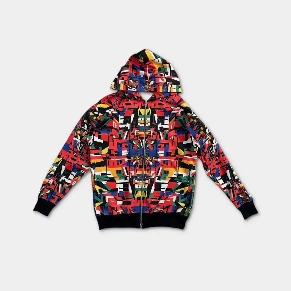 Vintage abstract urban hoodie zip up