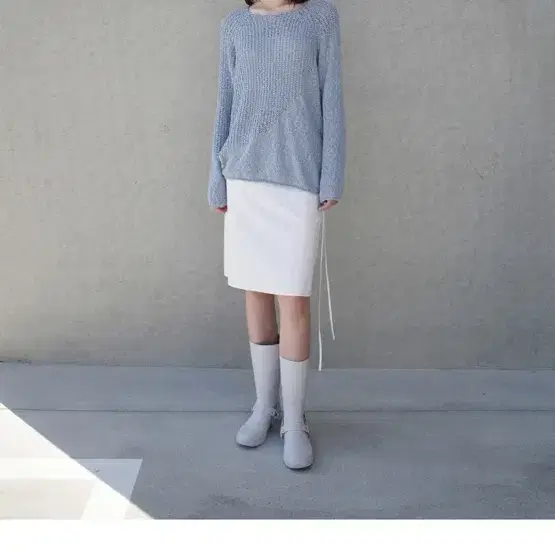 로우클래식 wave sweater_pale blue_s사이즈